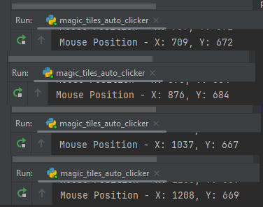 python for loop get mouse position of clickable tiles