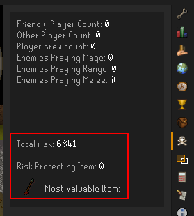 osrs plugin total risk and most valuable item in panel